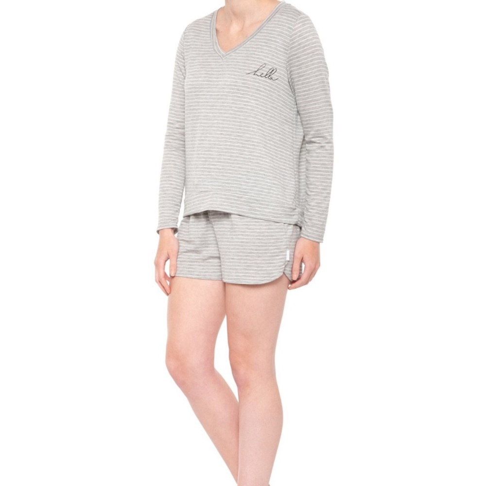 Danskin Lounging Shirt and Shorts Set -Long Sleeve